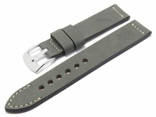GERMAN MADE: Meyhofer EASY-CLICK Uhrband AMBERG - Motiv Truck 20mm grau Leder vegetabil (Schlie�enanst. 20 mm) - Bild vergr��ern 