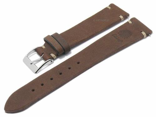 GERMAN MADE: Meyhofer EASY-CLICK Uhrband GREDING - Motiv Chief 22mm dunkelbraun Leder Antik-Look (Schlie�enansto� 20 mm) - Bild vergr��ern 
