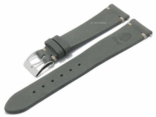 GERMAN MADE: Meyhofer EASY-CLICK Uhrband GREDING - Motiv Chief 20mm grau Leder Antik-Look (Schlie�enansto� 16 mm) - Bild vergr��ern 
