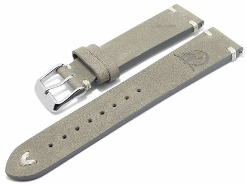 Meyhofer EASY-CLICK Uhrenarmband -Portland - Motiv Camel- 20mm hellgrau Leder helle Naht (Schlie�enansto� 18 mm) - Bild vergr��ern 