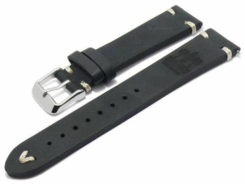 Meyhofer EASY-CLICK Uhrenarmband -Portland - Motiv Surfing- 20mm schwarz Leder helle Naht (Schlie�enansto� 18 mm) - Bild vergr��ern 