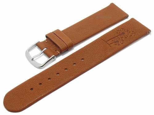 Meyhofer EASY-CLICK Uhrenarmband -Zermatt - Motiv Dandelion- 22mm hellbraun Ziegen-Leder genarbt (Schlie�enansto� 22 mm) - Bild vergr��ern 