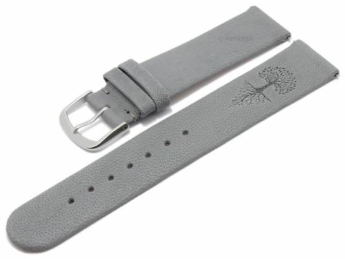 Meyhofer EASY-CLICK Uhrenarmband -Zermatt - Motiv Tree- 22mm hellgrau Ziegen-Leder genarbt (Schlie�enansto� 22 mm) - Bild vergr��ern 