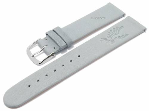 Meyhofer EASY-CLICK Uhrenarmband -Zermatt - Motiv Adler- 20mm hellgrau Ziegen-Leder genarbt (Schlie�enansto� 20 mm) - Bild vergr��ern 