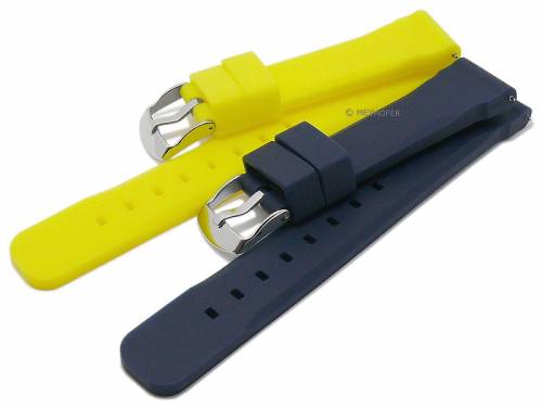 Schnellwechsel-Uhrb�nder 2er-Set SPORTS DUO 22mm Silikon blau gelb variierbar f�r Sportfans v. Meyhofer EASY-CLICK - Bild vergr��ern 