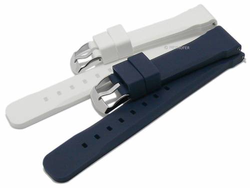 Schnellwechsel-Uhrb�nder 2er-Set SPORTS DUO 22mm Silikon blau weiss variierbar f�r Sportfans v. Meyhofer EASY-CLICK - Bild vergr��ern 