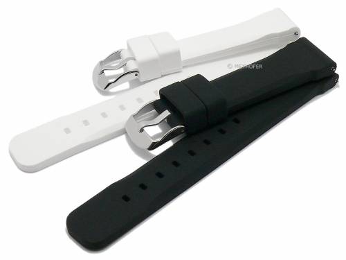 Schnellwechsel-Uhrb�nder 2er-Set SPORTS DUO 22mm Silikon schwarz weiss variierbar f�r Sportfans v. Meyhofer EASY-CLICK - Bild vergr��ern 