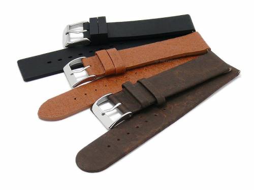 Schnellwechsel-Uhrenarmb�nder 3er-Set VEGAN TRIO MIX 20mm schwarz & braun Silikon/Ananas/Kork Meyhofer EASY-CLICK - Bild vergr��ern 