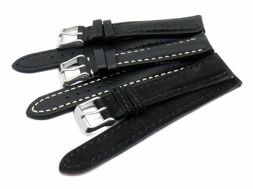 Schnellwechsel-Uhrenarmb�nder 3er-Set CASUAL TRIO 24mm schwarz Leder Meyhofer EASY-CLICK - Bild vergr��ern 