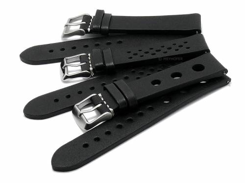 Schnellwechsel-Uhrenarmb�nder 3er-Set OUTDOOR TRIO 22mm schwarz Leder robust Meyhofer EASY-CLICK - Bild vergr��ern 