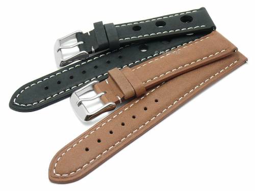 Schnellwechsel-Uhrenarmb�nder 2er-Set EXPLORER DUO MIX 20mm schwarz/hellbraun Leder von Meyhofer EASY-CLICK - Bild vergr��ern 