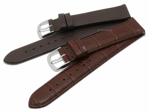 Schnellwechsel-Uhrenarmb�nder 2er-Set CLASSIC DUO 18mm dunkelbraun Leder von Meyhofer EASY-CLICK - Bild vergr��ern 