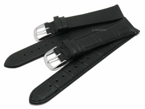 Schnellwechsel-Uhrenarmbnder 2er-Set CLASSIC DUO 20mm schwarz Leder von Meyhofer EASY-CLICK - Bild vergrern 