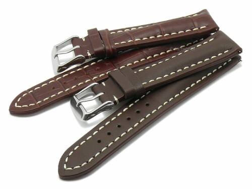 Schnellwechsel-Uhrenarmb�nder 2er-Set CASUAL DUO 22mm dunkelbraun Leder Meyhofer EASY-CLICK - Bild vergr��ern 