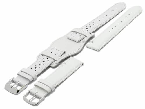 Schnellwechsel-Uhrenarmb�nder 2er-Set Discover DUO 22mm wei� Leder mit Lederunterlage von Meyhofer EASY-CLICK - Bild vergr��ern 