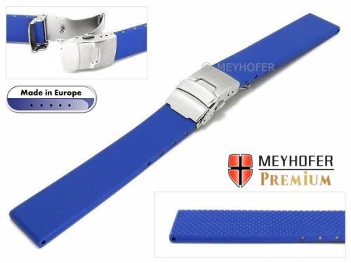 Uhrenarmband -Kiel- 18mm royalblau Kautschuk mit Faltschlie�e von MEYHOFER (Schlie�enansto� 18 mm) - Bild vergr��ern 