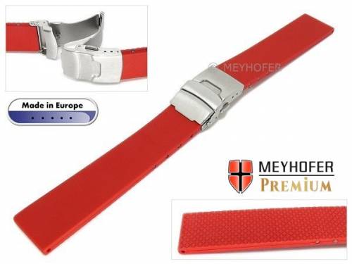 Uhrenarmband -Kiel- 22mm rot Kautschuk mit Faltschlie�e von MEYHOFER (Schlie�enansto� 20 mm) - Bild vergr��ern 