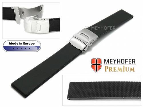 Uhrenarmband -Kiel- 22mm schwarz Kautschuk mit Faltschlie�e von MEYHOFER (Schlie�enansto� 20 mm) - Bild vergr��ern 