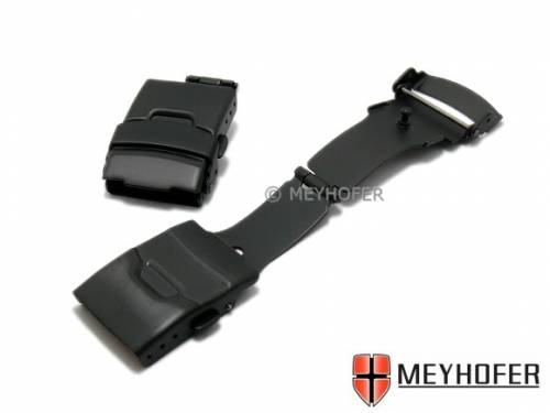 Sicherheitsfaltschlie�e -Cannstatt- 24mm schwarz Edelstahl geb�rstet mit seitlichen Dr�ckern - Bild vergr��ern 