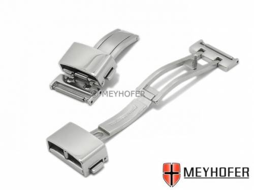 Kippfaltschlie�e -Waldau- 16mm Edelstahl poliert f�r Leder-Uhrenarmb�nder - Bild vergr��ern 