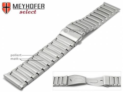 Uhrenarmband -Sarnia- 24mm Edelstahl Massiv-Optik teilweise poliert von MEYHOFER - Bild vergr��ern 