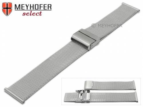 Uhrenarmband -Winnipeg- 20mm Milanaise stahlfarben sehr feines Geflecht satiniert mit Schiebeverschlu� von MEYHOFER - Bild vergr��ern 