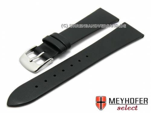 Uhrenarmband -Cartaya- 17mm schwarz Kalb-Nappaleder glatt matt von MEYHOFER (Schlie�enansto� 14 mm) - Bild vergr��ern 
