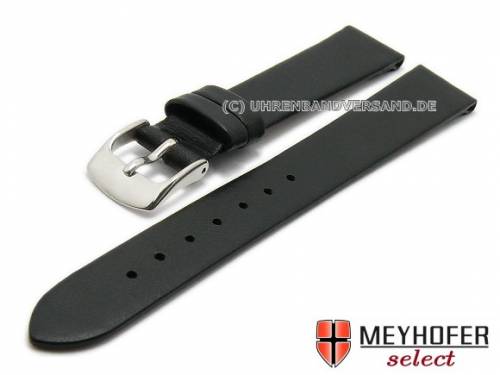 Uhrenarmband XS -Lavadores- 14mm schwarz Kalb-Nappaleder glatt von MEYHOFER (Schlieenansto 12 mm) - Bild vergrern 