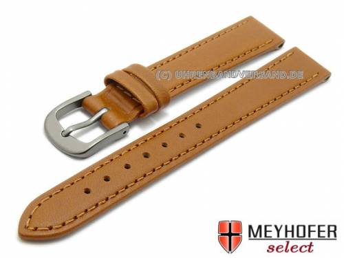 Uhrenarmband -Kattavia- 12mm hellbraun mit Titanschlie�e Nappaleder MEYHOFER (Schlie�enansto� 10 mm) - Bild vergr��ern 