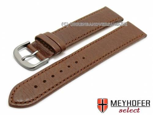 Uhrenarmband XL -Koblenz- 22mm dunkelbraun mit Titanschlie�e fein genarbt matt von MEYHOFER (Schlie�enansto� 18 mm) - Bild vergr��ern 