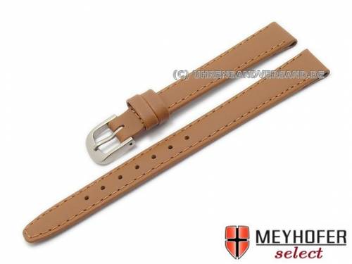 Uhrenarmband -Levanto- 14mm hellbraun Leder abgen�ht mit Titanschlie�e von MEYHOFER (Schlie�enansto� 12 mm) - Bild vergr��ern 