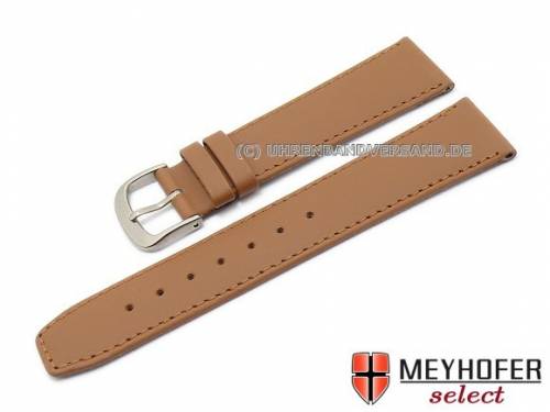 Uhrenarmband -Levanto- 18mm hellbraun Leder abgen�ht mit Titanschlie�e von MEYHOFER (Schlie�enansto� 16 mm) - Bild vergr��ern 