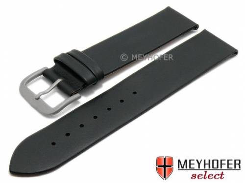 Uhrenarmband -Nantes- 22mm schwarz Kalb-Nappaleder Titanschlie�e glatt von MEYHOFER (Schlie�enansto� 20 mm) - Bild vergr��ern 