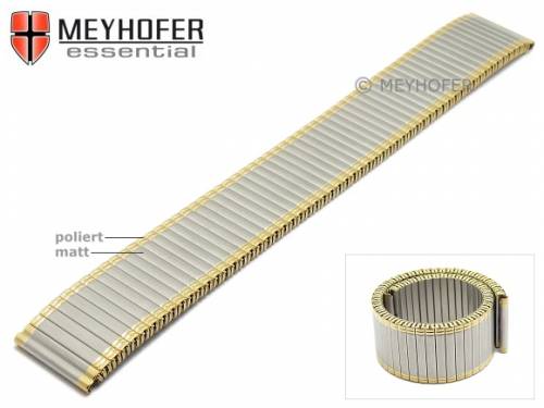 Uhrenarmband -Hirado- 18mm bicolor Edelstahl-Zugband teilweise poliert von MEYHOFER - Bild vergr��ern 