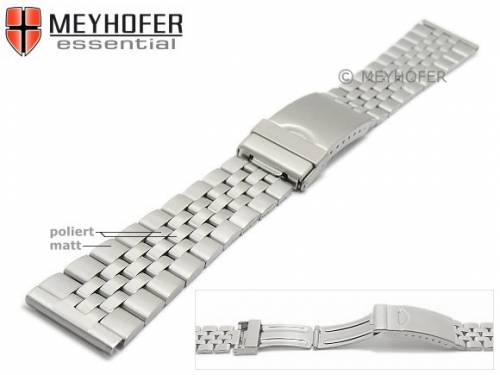 Uhrenarmband -Natchez- 20mm Edelstahl gefaltet teilweise poliert mit Faltschlie�e von MEYHOFER - Bild vergr��ern 