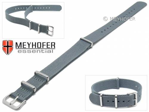 Uhrenarmband -Kearney- 16mm grau Textil/Synthetik Durchzugsband im NATO-Style von MEYHOFER - Bild vergr��ern 