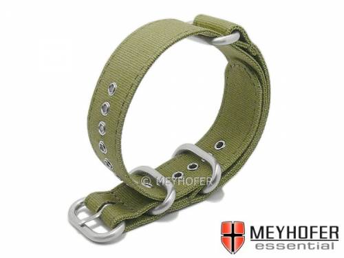 Uhrenarmband -Alvarado- 20mm olivgr�n Canvas/Textil Durchzugsband im NATO Zulu-Style von MEYHOFER - Bild vergr��ern 