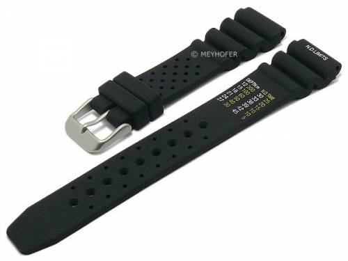 Uhrenarmband -Allentown- 20mm schwarz Rubber Taucherband matt von MEYHOFER (Schlie�enansto� 18 mm) - Bild vergr��ern 