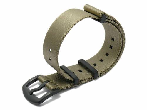 Uhrenarmband -Benicia- 22mm beige Textil/Synthetik Durchzugsband im NATO-Style schwarze Breitdornschlie�e von MEYHOFER - Bild vergr��ern 