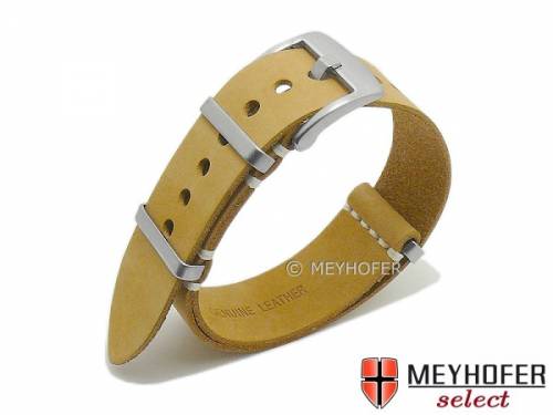 Uhrenarmband -Meadville- 22mm hellbraun Leder NATO-Style Durchzugsband von MEYHOFER - Bild vergr��ern 