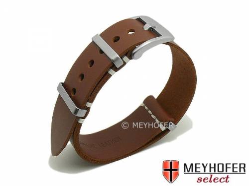 Uhrenarmband -Meadville- 22mm nussbraun Leder NATO-Style Durchzugsband von MEYHOFER - Bild vergr��ern 