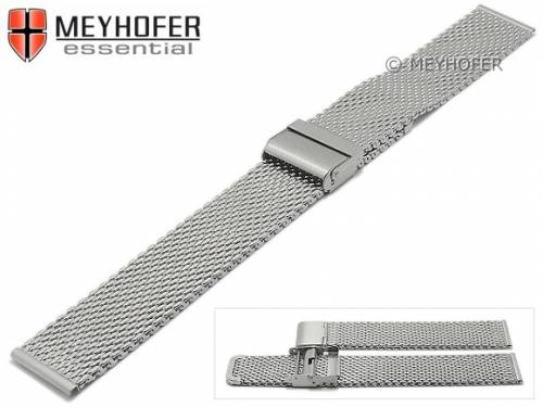 Uhrenarmband XXL superlang -Galesburg- 22mm Milanaise stahlfarben mittelschweres Geflecht Schiebeverschlu von MEYHOFER - Bild vergrern 