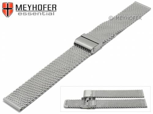 Uhrenarmband XL -Hopewell- 18mm Milanaise stahlfarben mittelschweres Geflecht mit Schiebeverschlu von MEYHOFER - Bild vergrern 