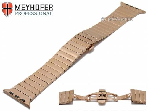 Uhrenarmband -Westmont- 42mm Edelstahl ros�goldfarben f�r APPLE-Smartwatches von MEYHOFER - Bild vergr��ern 