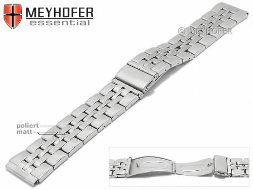 Uhrenarmband -Bellingham- 20mm Edelstahl gefaltet Massiv-Look teilweise poliert von MEYHOFER - Bild vergrern 
