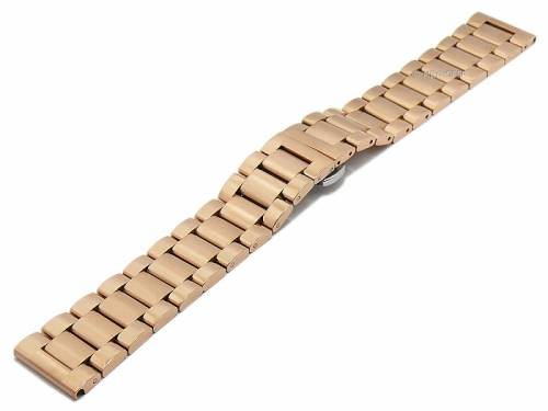 Uhrenarmband -Batavia- 24mm ros�goldfarben Edelstahl massiv teilweise poliert Butterfly-Schlie�e von MEYHOFER - Bild vergr��ern 