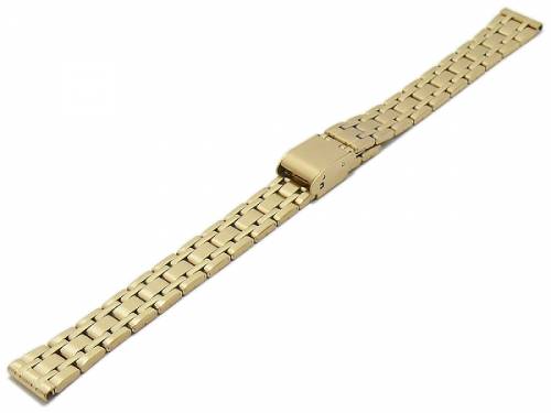 PREISTIPP: Uhrenarmband -Lansing- 12mm goldfarben Edelstahl gefaltet teilweise poliert mit Schiebeverschlu� von MEYHOFER - Bild vergr��ern 