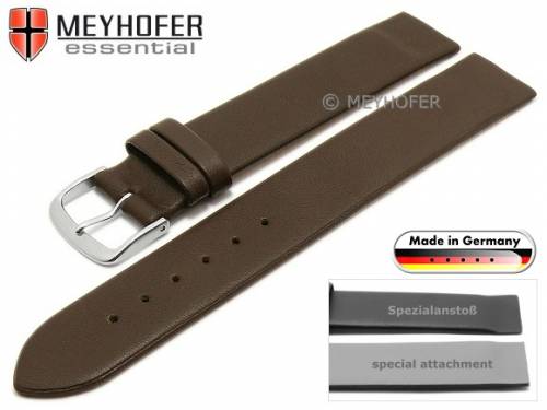 Uhrenarmband -Kronach- 16mm dunkelbraun Leder Spezialansto� f�r verschr. Geh�use von MEYHOFER (Schlie�enansto� 16 mm) - Bild vergr��ern 