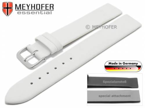 Uhrenarmband -Kronach- 22mm wei� Leder Spezialansto� f�r verschr. Geh�use von MEYHOFER (Schlie�enansto� 20 mm) - Bild vergr��ern 