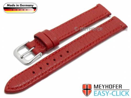 Uhrenarmband Meyhofer EASY-CLICK -Neuss- 12mm rot Hirsch-Leder genarbt abgen�ht (Schlie�enansto� 12 mm) - Bild vergr��ern 